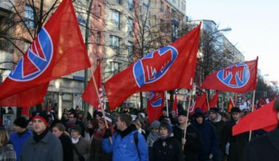 auf der Liebknecht-Luxemburg-Demonstration