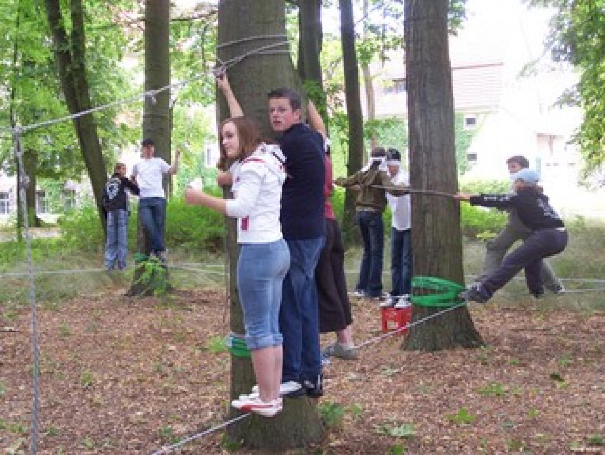 Auf dem Niedrigseilgarten