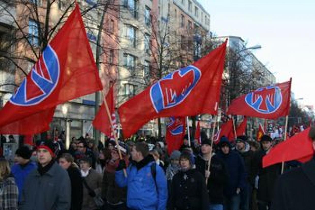 auf der Liebknecht-Luxemburg-Demonstration